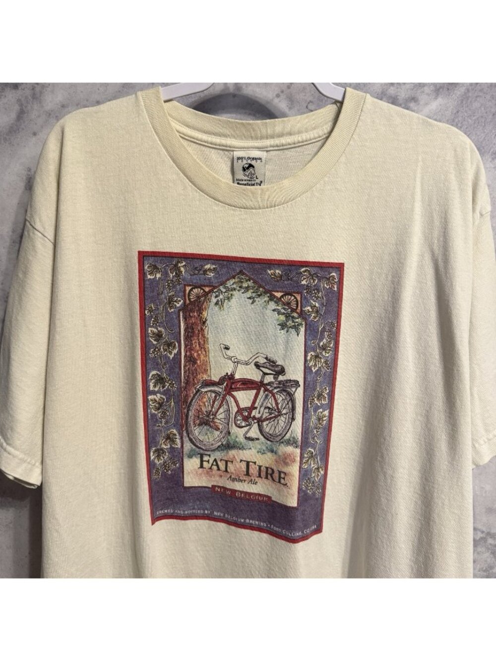 Vintage Fat Tire Amber Ale New Belgium Beer T Shirt Mens Large L